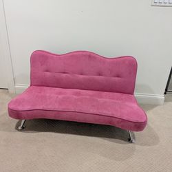 Pink Girls Kids Sofa Futon 