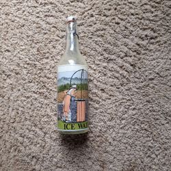 Vintage Glass ICE WATER bottle