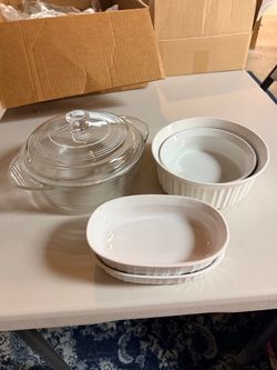 Libbey Casserole Dish and CorningWare French White Stoneware Set