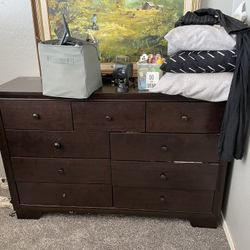 Dark Brown Wooden Dresser