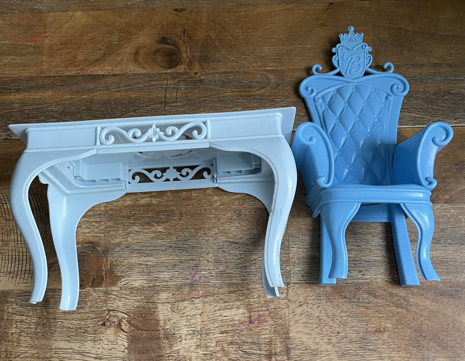 Barbie Princess Castle Doll House Table and Throne Chair Replacement Furniture