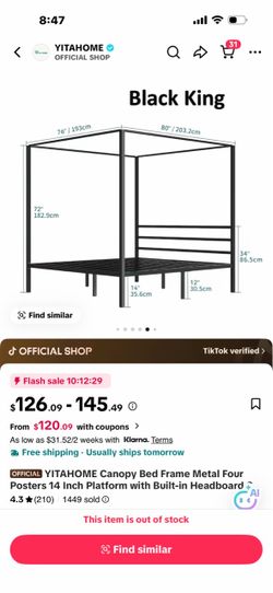 Bed frame for sale