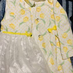 Yellow and White Dress