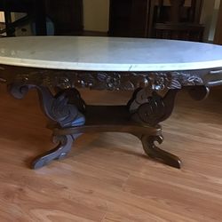 Oval Marble Topped Coffee Table