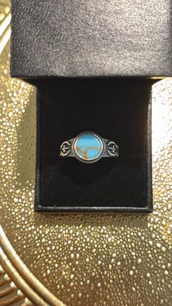 Silver turquoise ring size 11