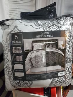 Queen Bed Set Black And White