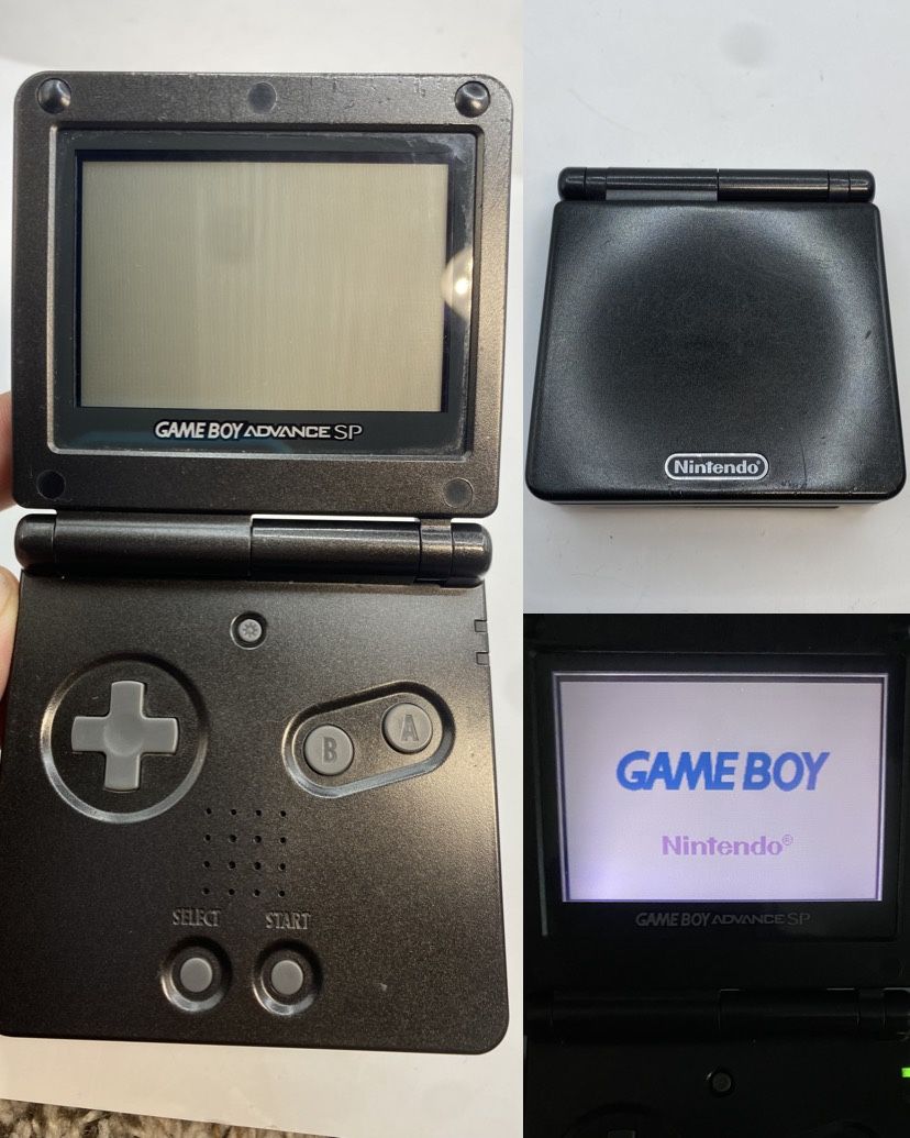 Official Nintendo Game Boy Advance SP Onyx Black AGS 001 + Charger Handheld