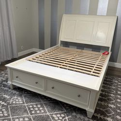 Coaster Sandy Beach Wood Queen Storage Bed in Cream White