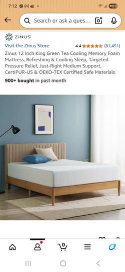 Zinus King size 12 inch memory foam mattress