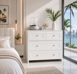 4- Drawers dresser , White Chest of Drawers, Storage cabinet Organizer L-1