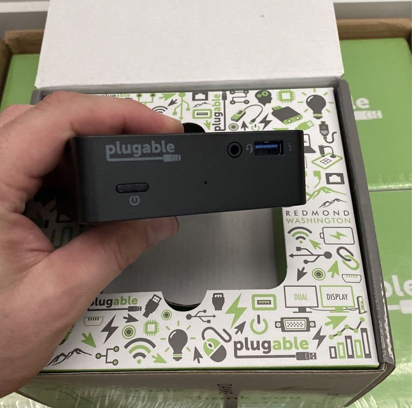 Plugable USB C Dock 85W Charging Compatible Thunderbolt 3 USB-C MacBooks Windows Laptops