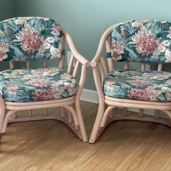 Authentic Mid Century Rattan Lounge Chairs, Excellent Condition