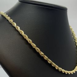 Gold Rope Chain 14K New 
