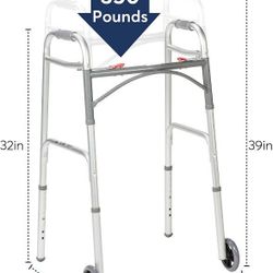 Lightweight Folding Walker with Wheels

