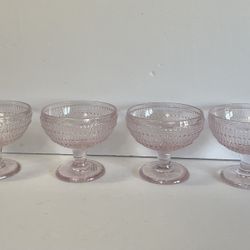 (4) Weston 10 Oz. Pink Pearls Dessert/Fruit Footed Bowls.