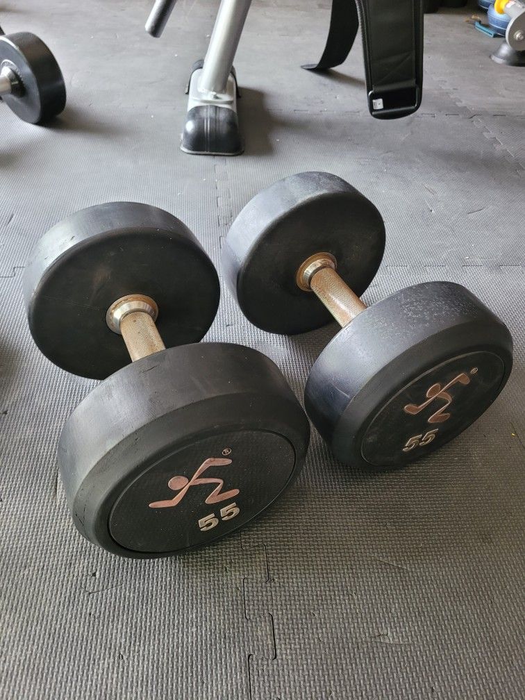 Dumbbells (2x55Lbs) for $120 Firm (Walnut 91789)