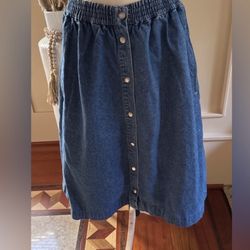 Vintage Liz Claiborne Blue Denim A-Line Skirt