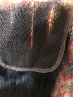 Human hair bundle with 3 part closure