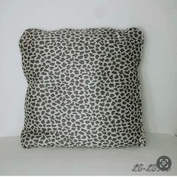Brown black animal print decorative throw pillow zippered.  (L)