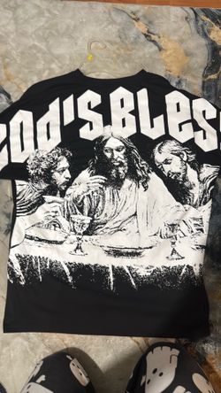 God’s Bless Inspired Graphic T-Shirt Black Size Large