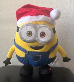 Christmas Gemmy Animated Minion Santa Hat Dancing Deck The Halls Tested Work