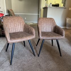 2 leather chairs