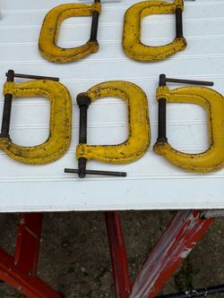 Vtg Lot if 5 Heavy Duty made in USA 4” Steel Armstrong C Clamps OBO