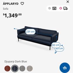 Blue Velvet IKEA Couch