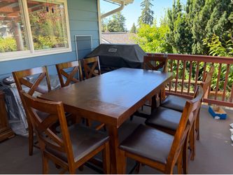 Large 8 Chair Dining Table Set – Solid Wood