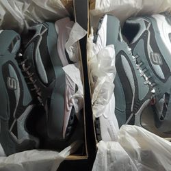 2 Pairs Of Sketchers Size 13 Wide Fit Stamina Nuovo Navy/Black Men's Sneakers