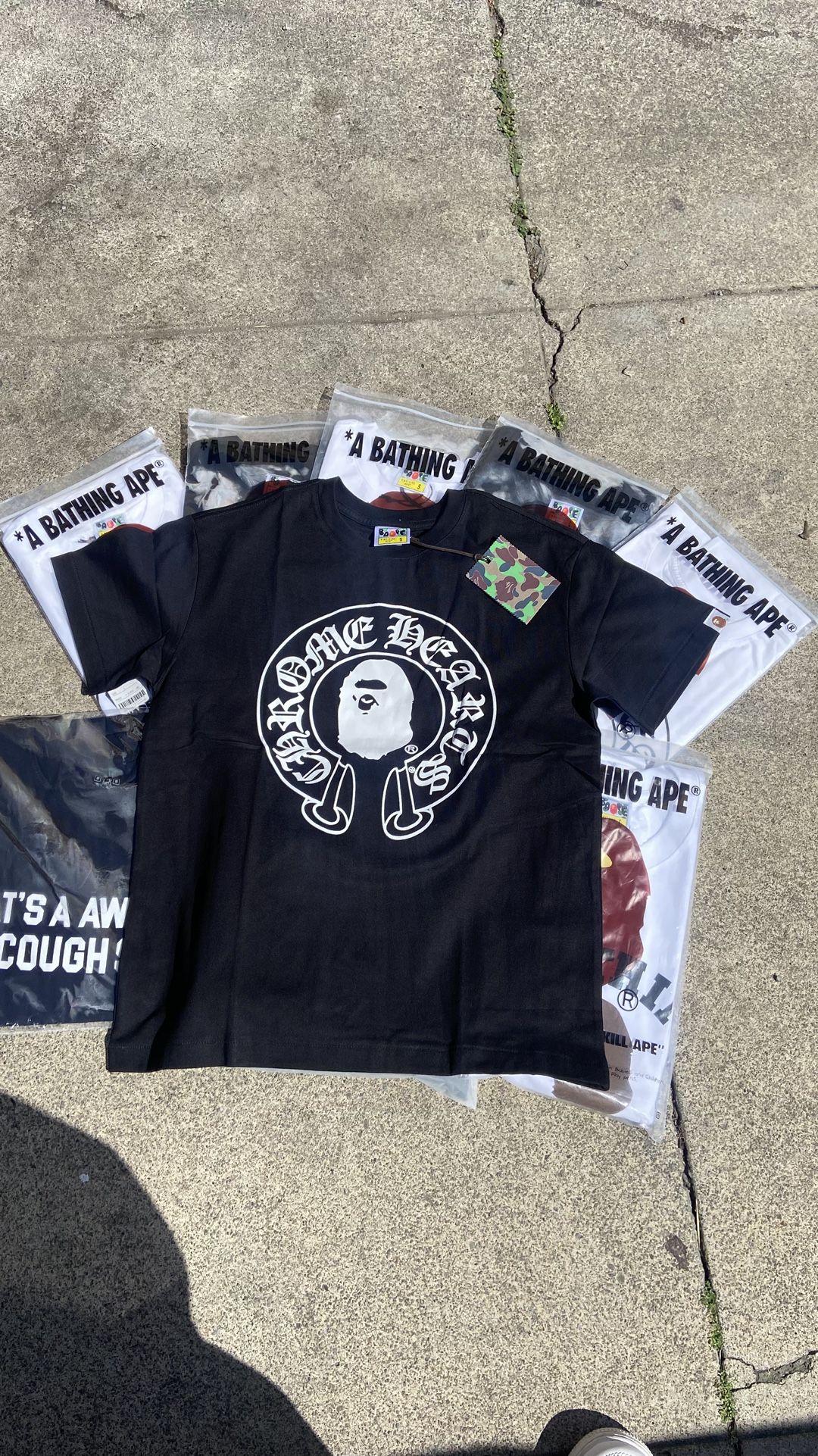 Bape x Chrome Hearts Black Tee