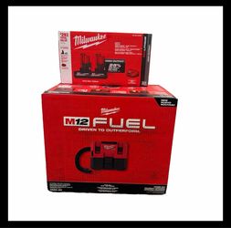 M12 FUEL 12-Volt Lithium-Ion Cordless 1.6 Gal. Wet/Dry Vacuum with (2) M12 High Output 5.0Ah Batteries