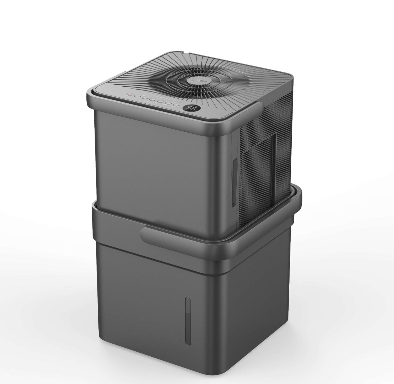 Midea 35-Pint Compact Cube Smart Dehumidifier, Wifi, up to 3500 Sq. ft coverage area, Gray, MAD35PS1QGR