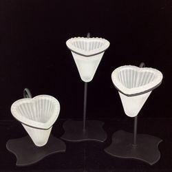 Set of 3 Party Lite Heart Shape Candle Holders 