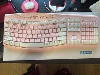 Pink&White  keyboard and mouse