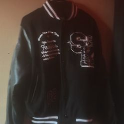 Smoke Rise Black Varsity Jacket M