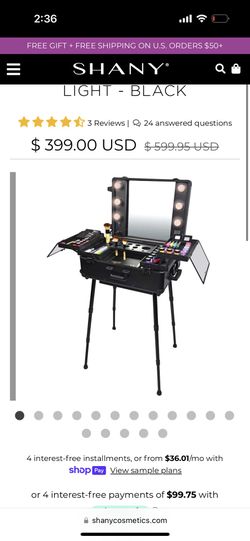 SHANY Studio vanity To Go Wheeled Make Up Case