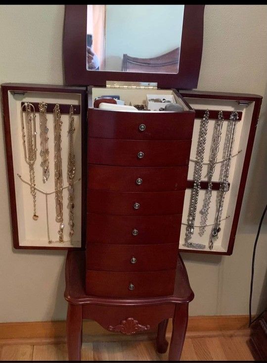 Jewelry Cabinet Wooden Jewelry Armoire 