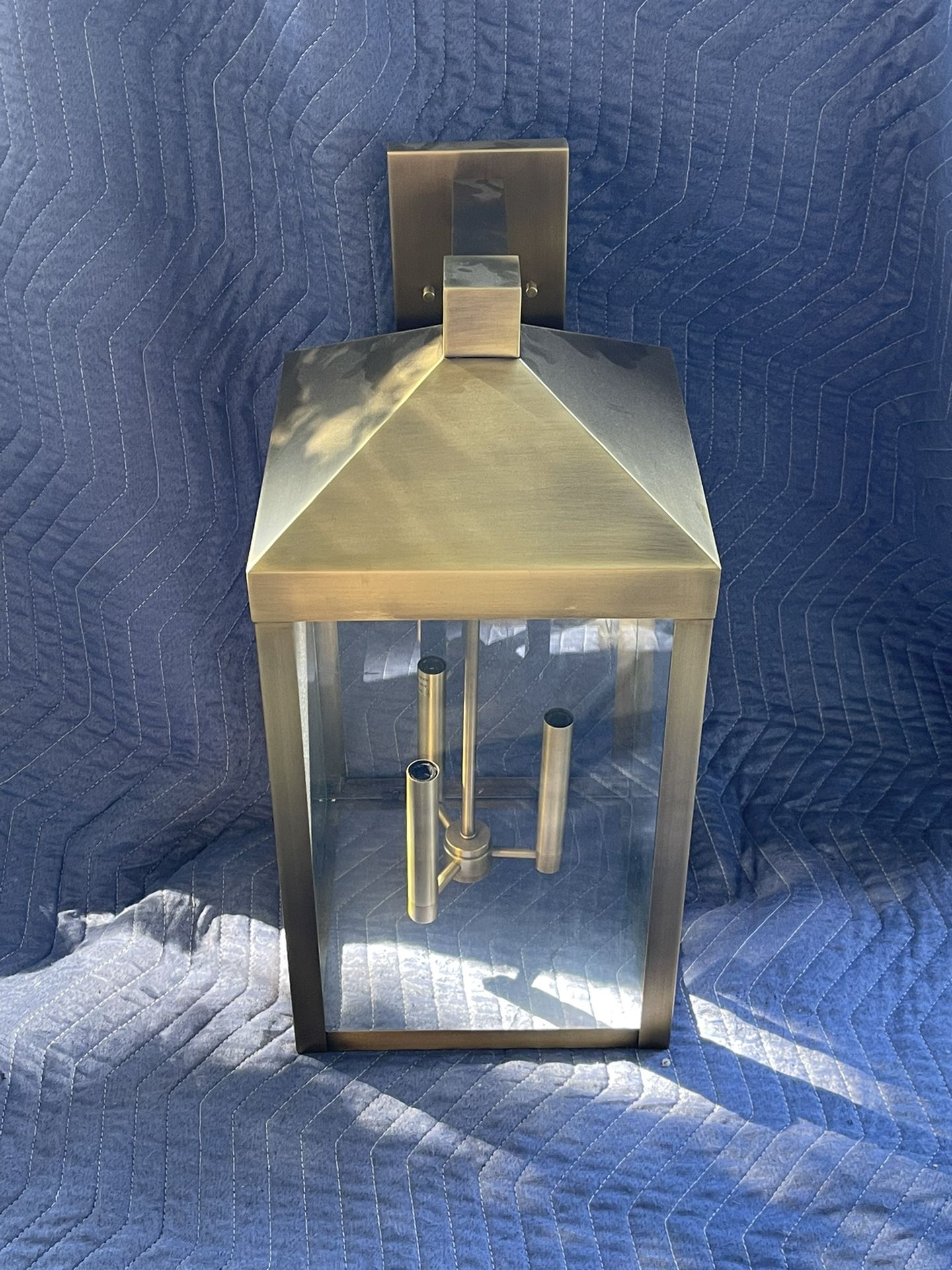 Brand New Solid Brass Gold Outdoor Sconce