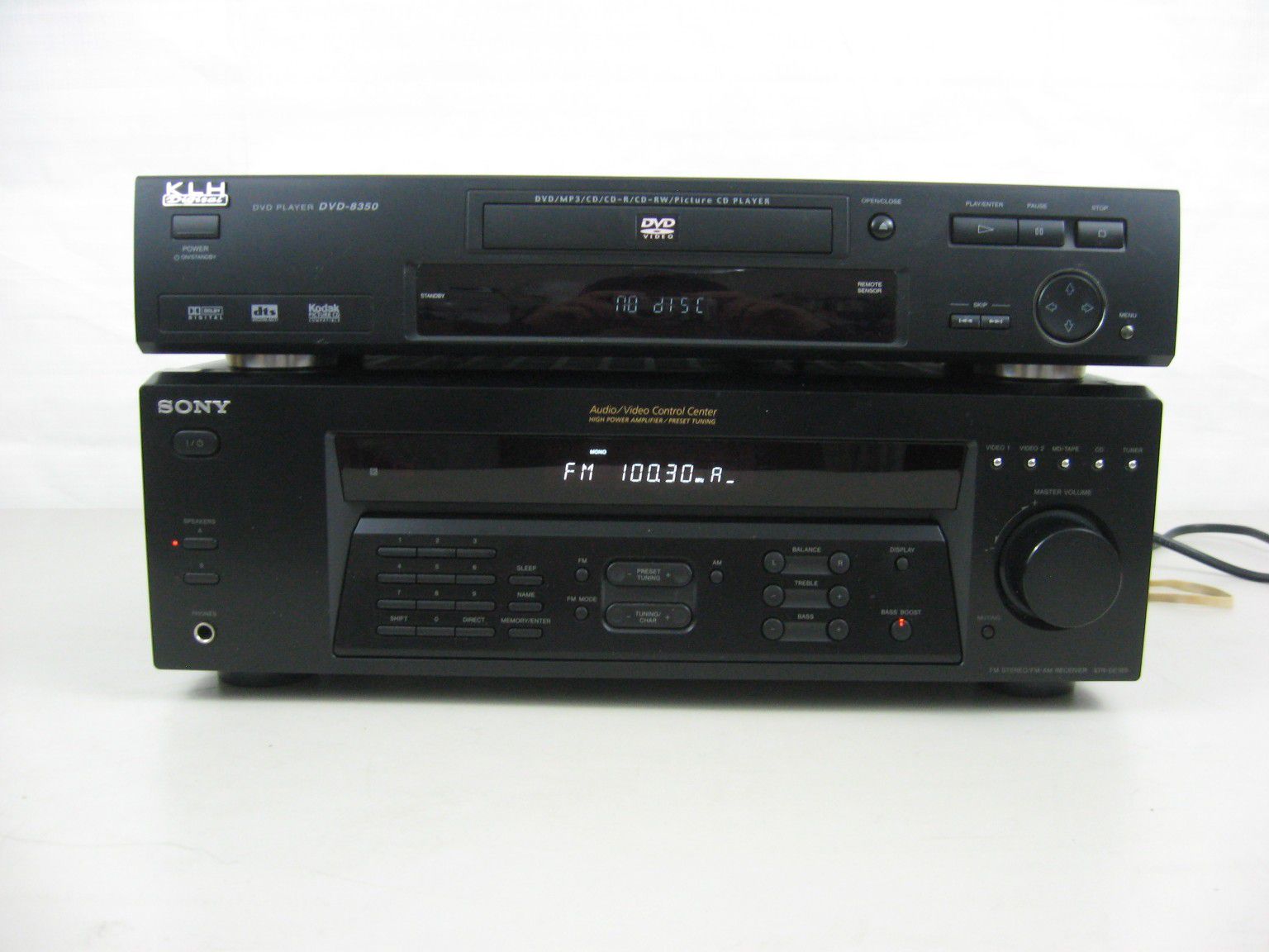 Sony Receiver Str-DE185 & KLH DVD/CD Player DVD-8350