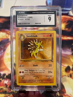 Sandslash 1999 Pokemon Fossil Unlimited CGC 9 #41/62.