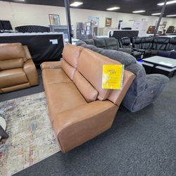 Power recliner sofa and love seat