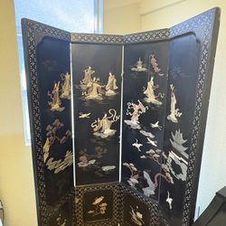 Rare 4 Panel Mother Of Pearl Privacy Doors