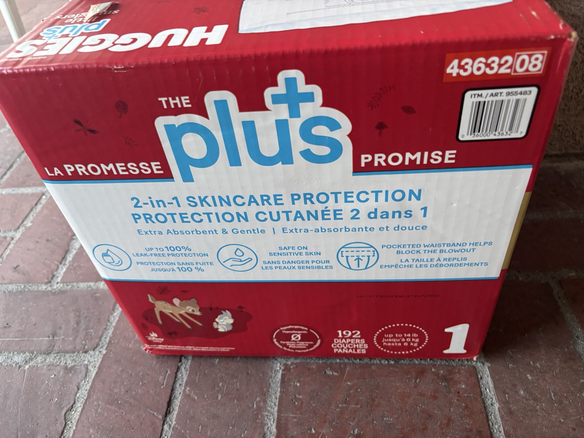 Size 1 Huggies Diapers New 192 Count