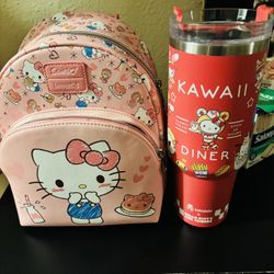 Hello Kitty Back Pack And Travel Mug 