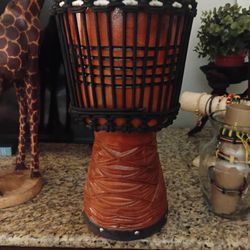 West African Djembe Light Wood Hand Carved Drum (Set )