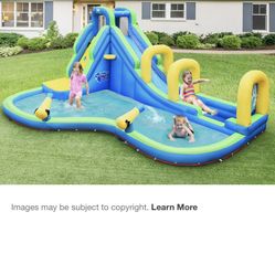 Costway Inflatable Water Slide Kids Bounce House Castle Splash Pool Without Blower