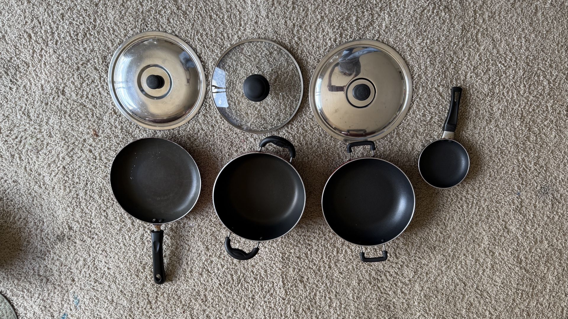 8 Piece Non Stick Saute/Frying pan with Lids