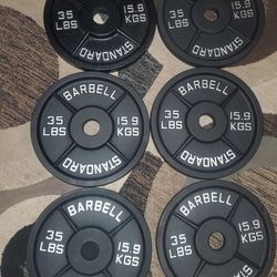 BRAND NEW standard 6 35lb Weight Plates