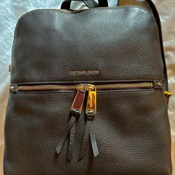 MK Michael Kors Black Leather Backpack Purse